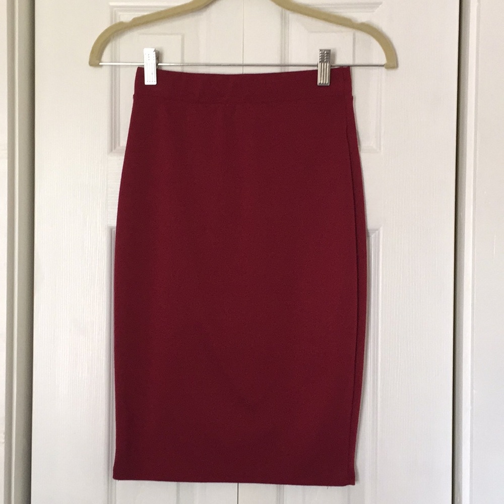 LA Hearts Burgundy Pencil Skirt